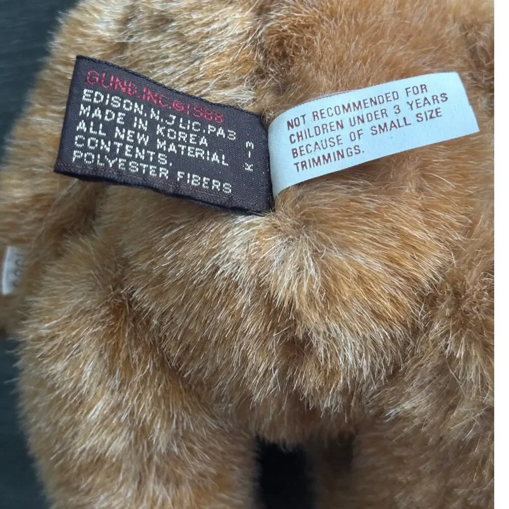 Vintage 1989 Gund Light Brown Plush Teddy‎ Bear Holding Wand